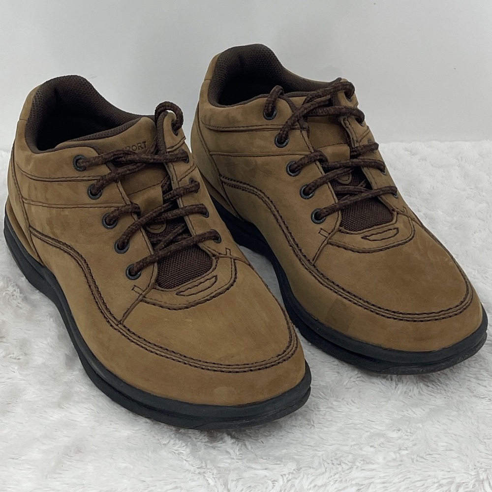 Rockport Men's LEATHER Tan SHOES SIZE 11 XW LACE UP